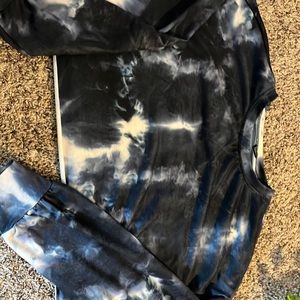 This is a cute blue and white cropped shirt from shein.